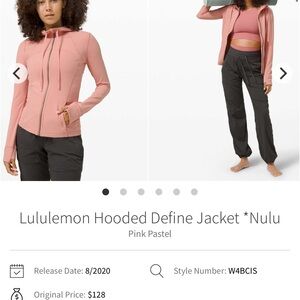 Lululemon Pink Pastel Hooded Define Jacket
